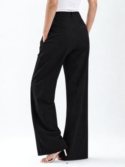 Seoul Pleated Korean Trousers- Black