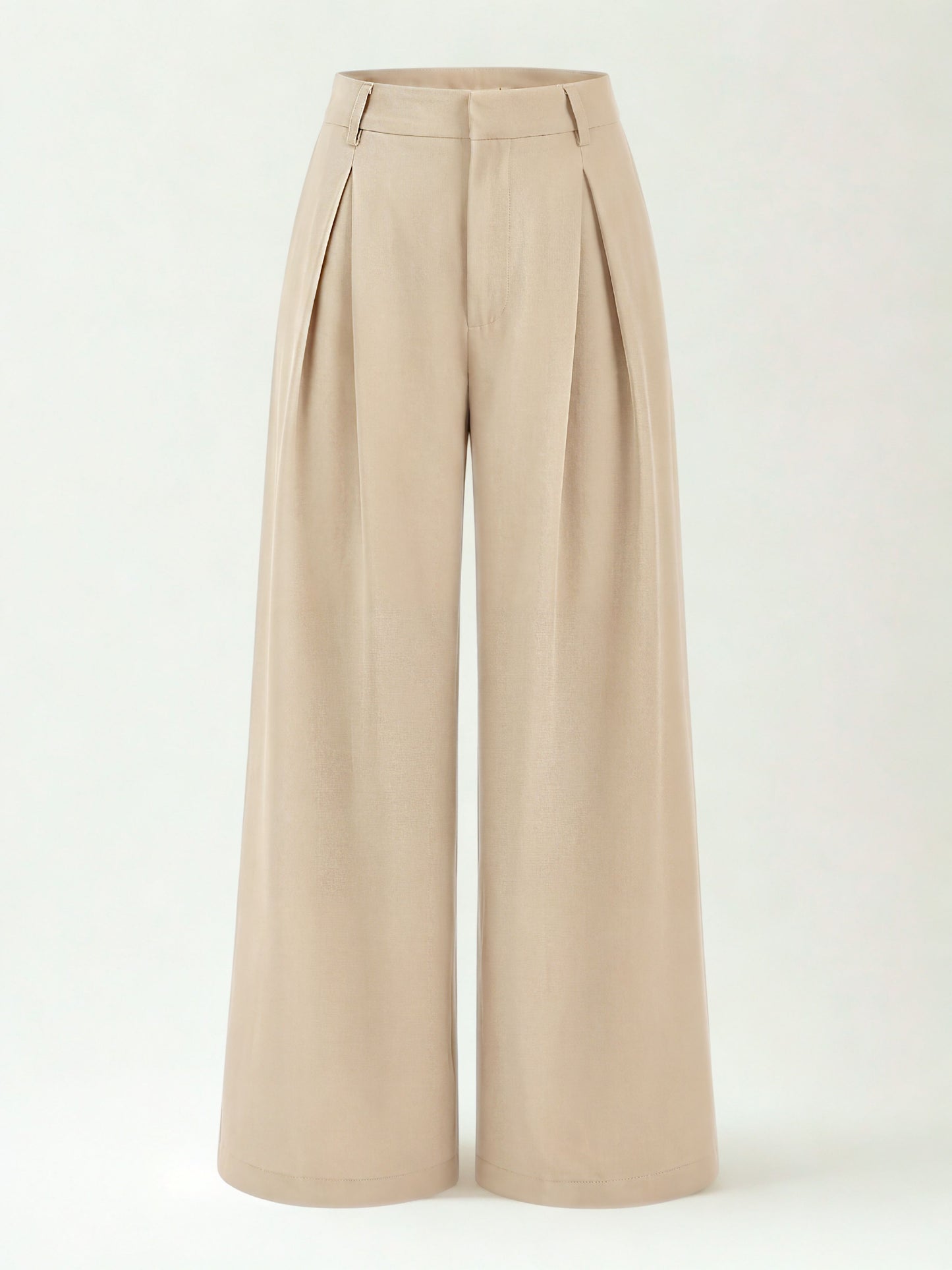 Seoul Pleated Korean Trousers- Beige