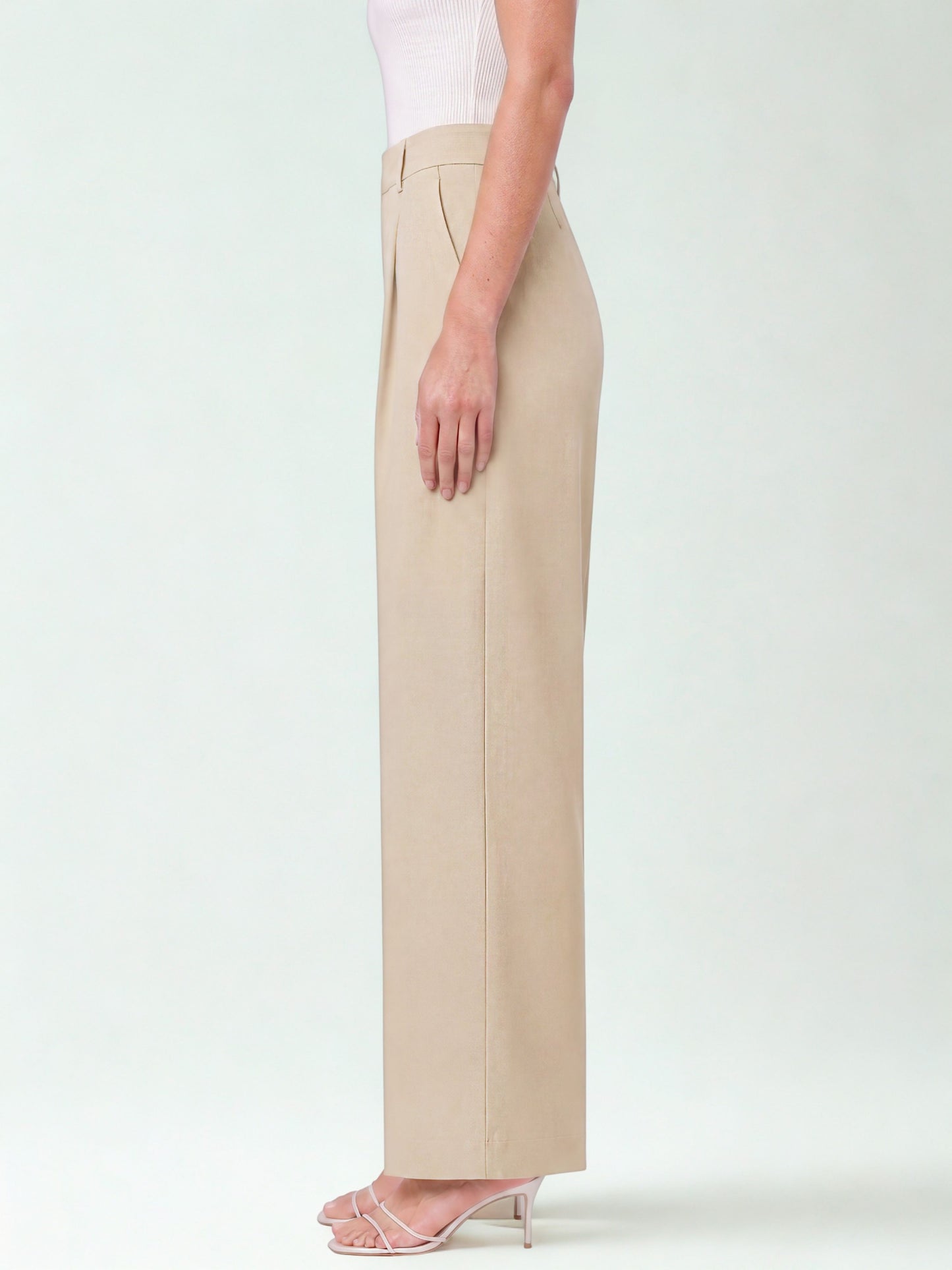 Seoul Pleated Korean Trousers- Beige