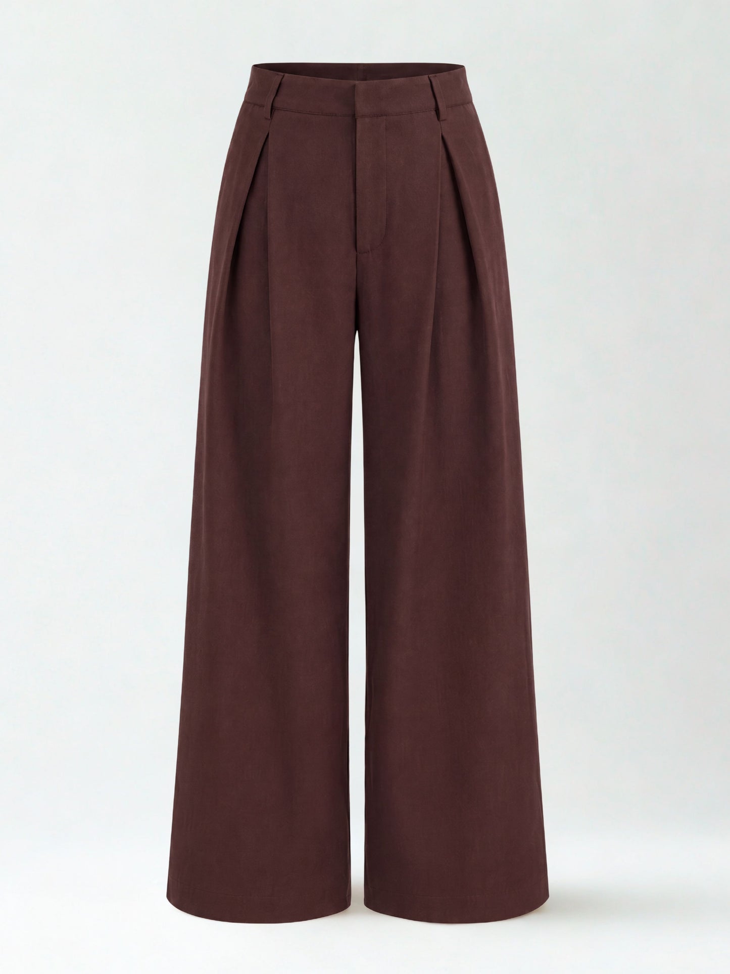 Seoul Pleated Korean Trousers- Brown