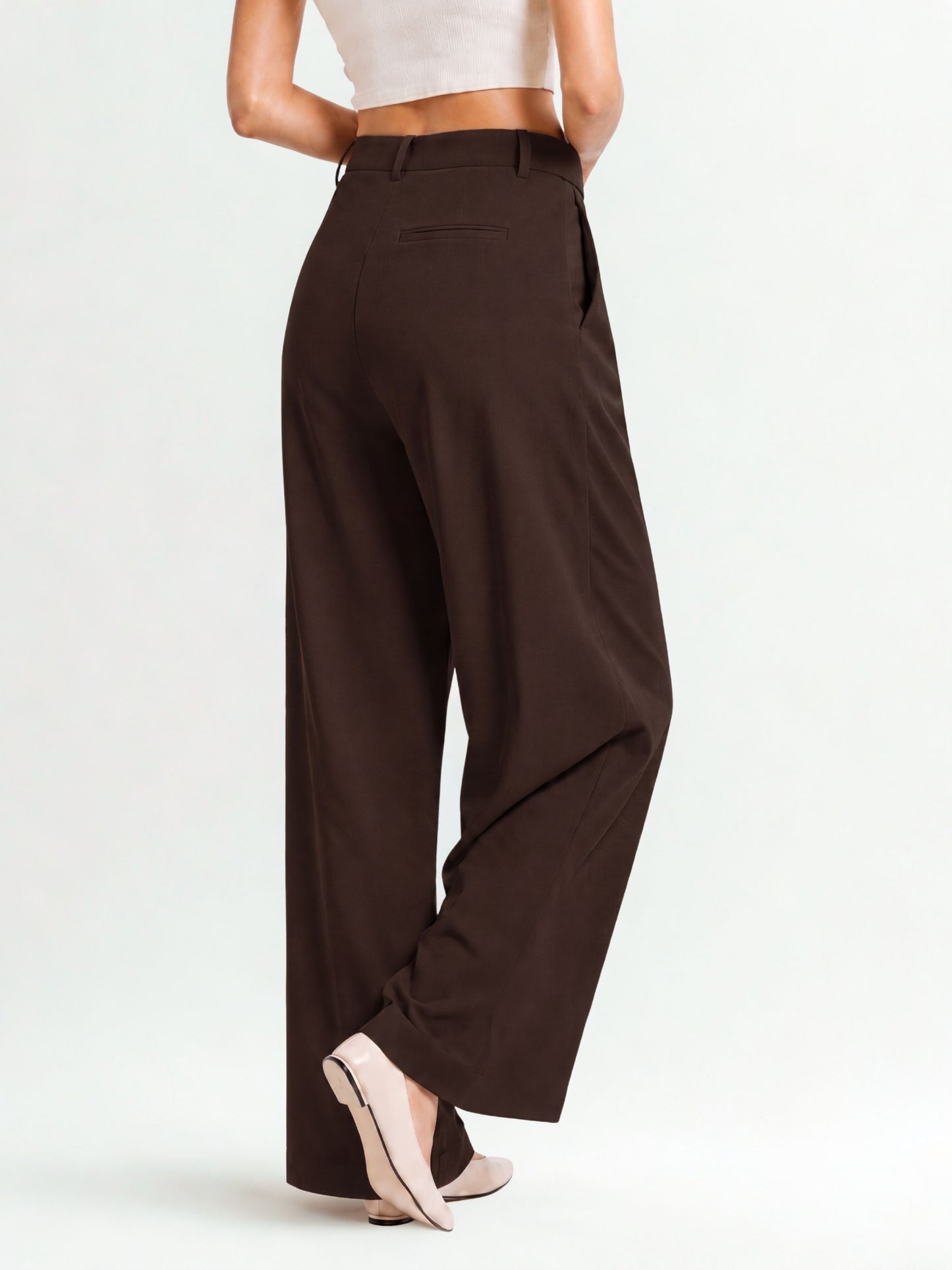 Seoul Pleated Korean Trousers- Brown