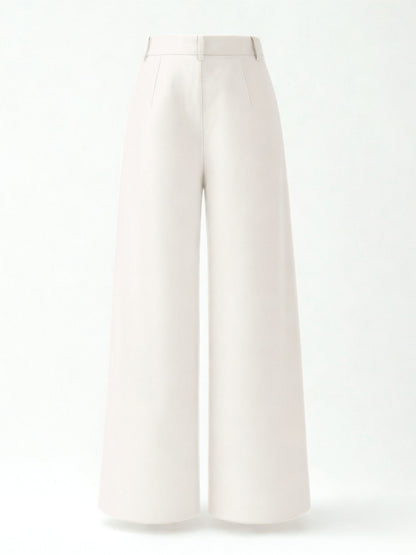 Seoul Pleated Korean Trousers- Off White