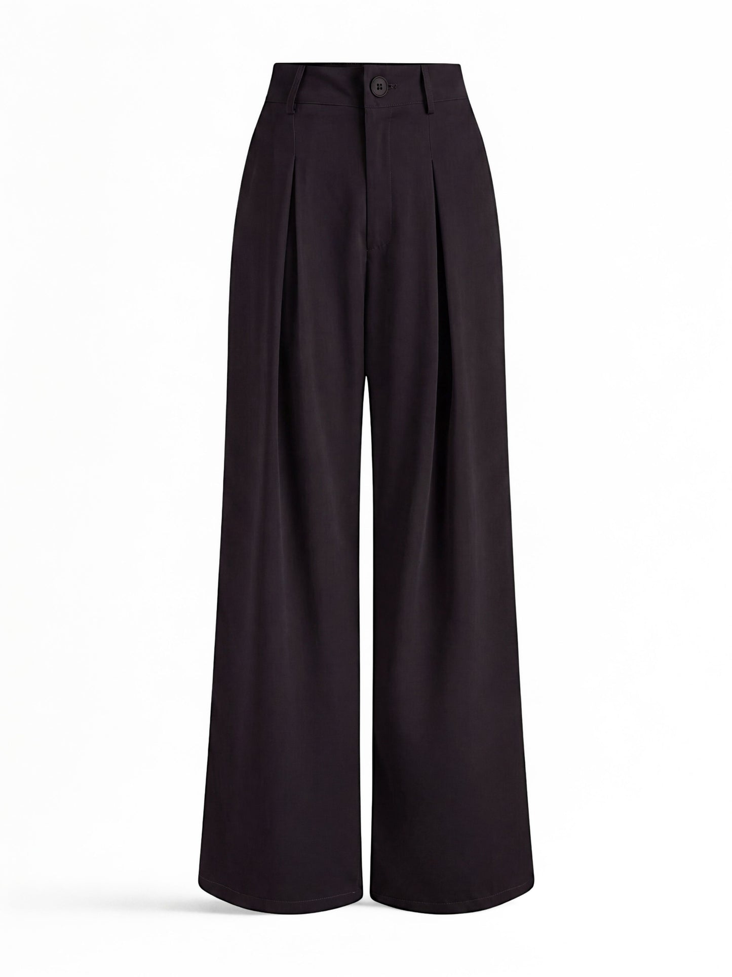 Everyday Korean Wide-Leg Pants- Black