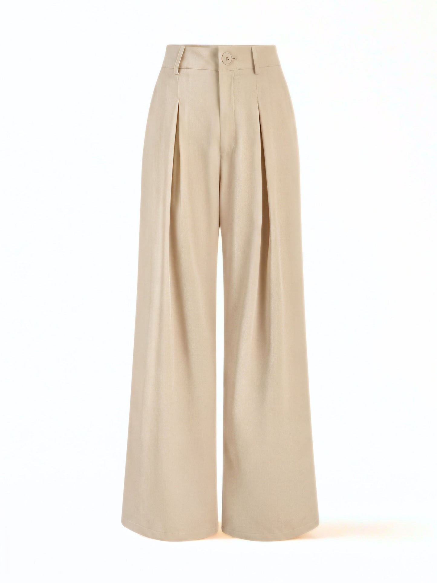 Everyday Korean Wide-Leg Pants- Beige