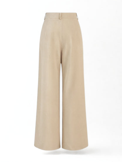 Everyday Korean Wide-Leg Pants- Beige