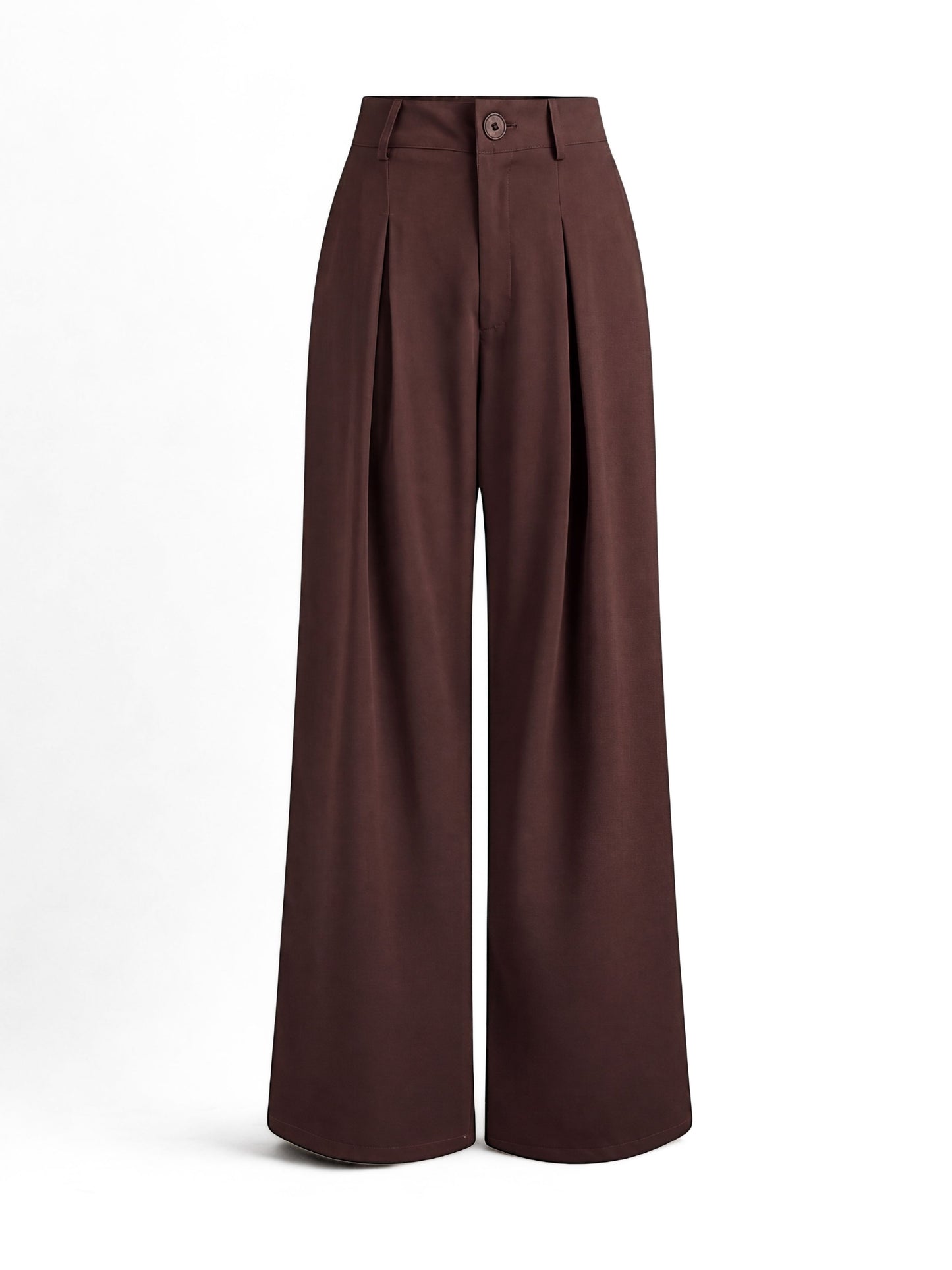Everyday Korean Wide-Leg Pants- Brown
