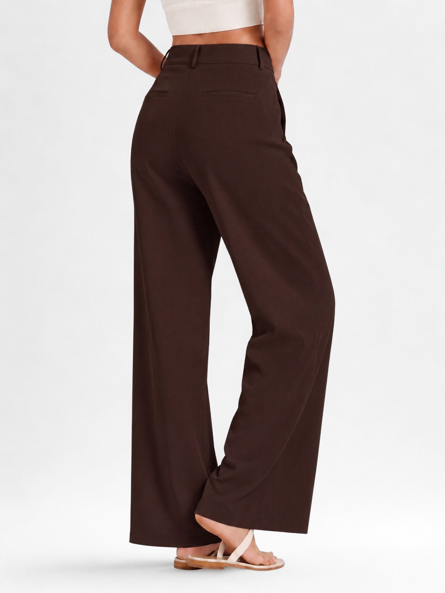 Everyday Korean Wide-Leg Pants- Brown