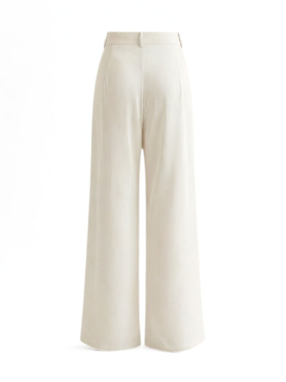 Everyday Korean Wide-Leg Pants- Off White