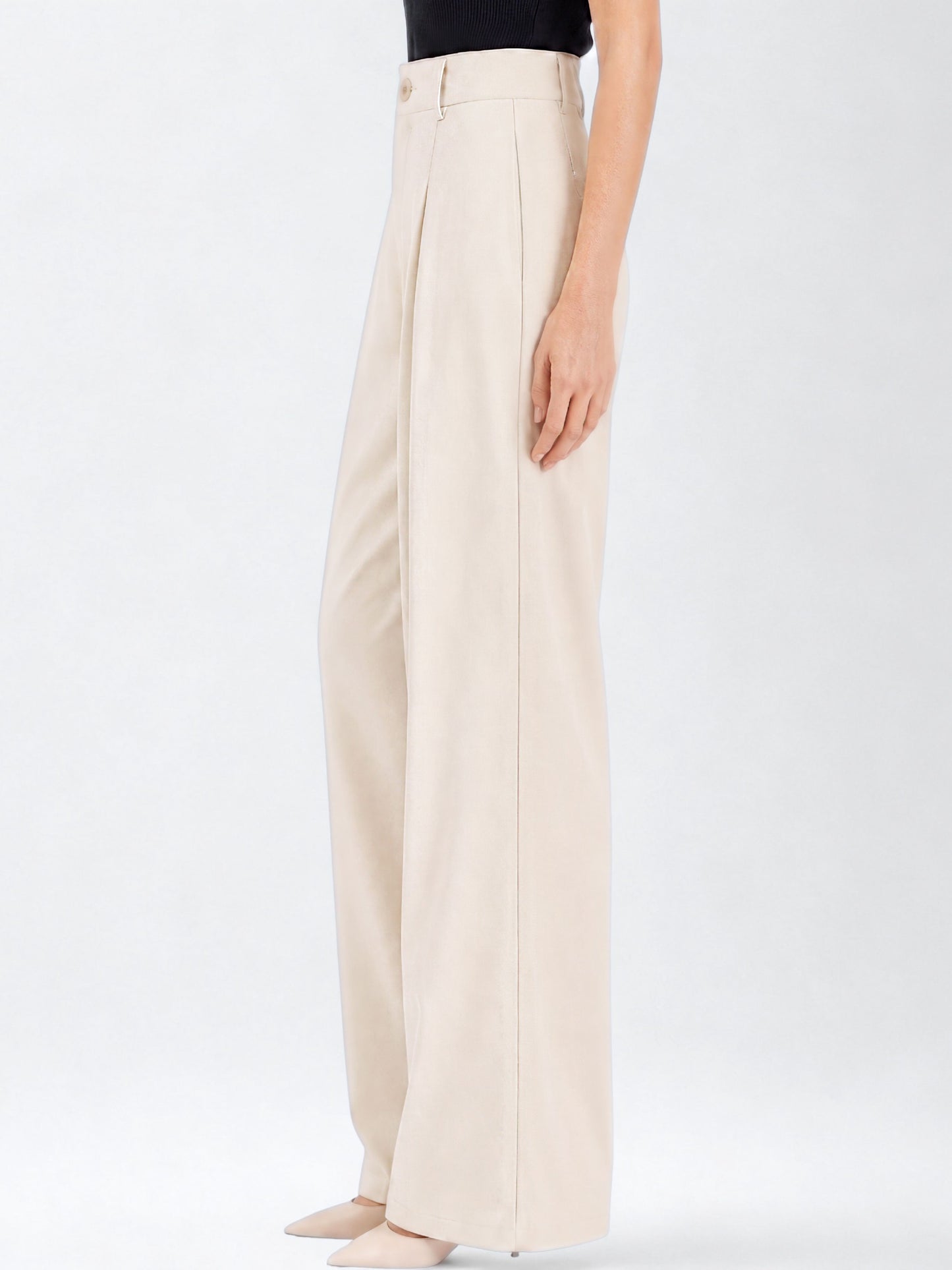 Everyday Korean Wide-Leg Pants- Off White