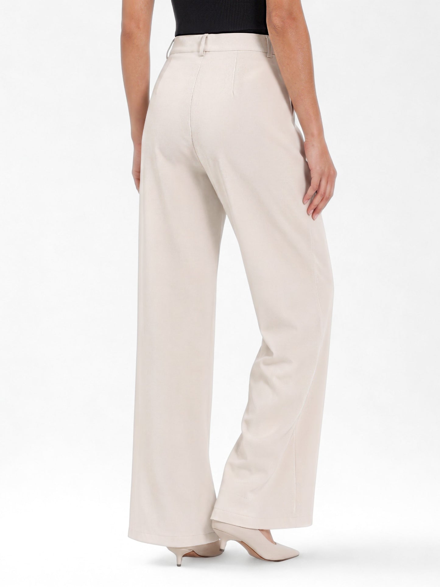 Everyday Korean Wide-Leg Pants- Off White